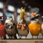 Picturi pe numere cu păsări, tablou gata terminat.